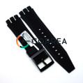 Каучуковый ремешок для часов Swatch Simply Pure черный RKS-008 - 1